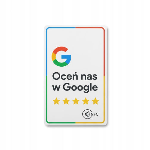 Wariant biały karty NFC do opinii Google